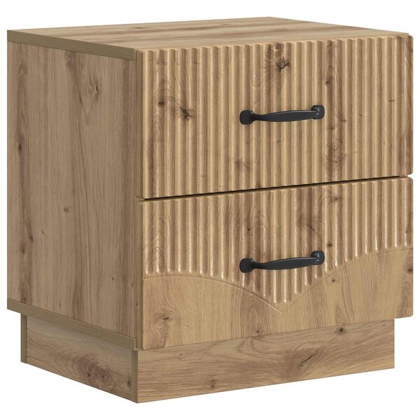Armario de Noche con cajón Roble Artesanal 43 x 345 x 445 cm Roble artesanal