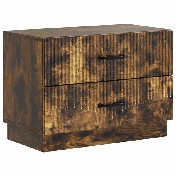 Armario de Noche con cajón Roble Ahumado 62 x 345 x 445 cm Roble ahumado