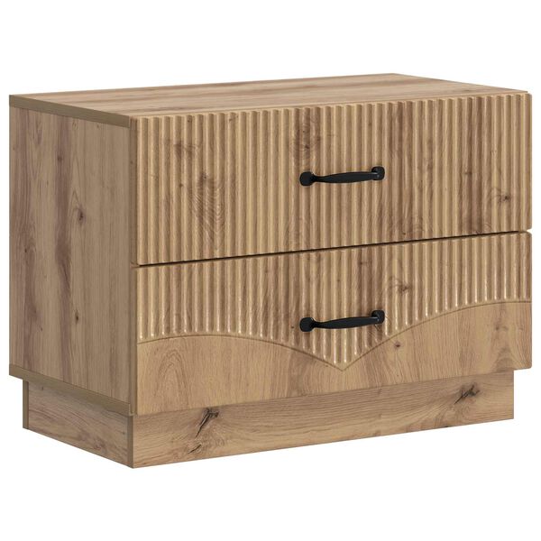 Armario de Noche con cajón Roble Artesanal 62 x 345 x 445 cm Roble artesanal