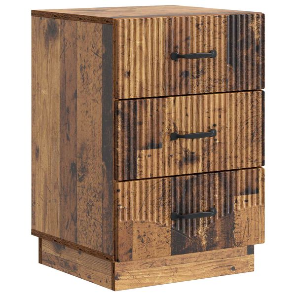 Armario de Noche con cajón Madera envejecida 43 x 41 x 635 cm Madera envejecida