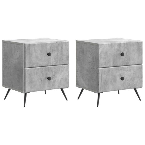 Armario de Noche 2 pcs Gris Hormigón 43 x 345 x 475 cm Gris hormigón 895452