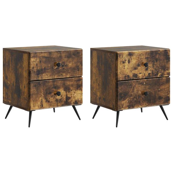 Armario de Noche 2 pcs Roble Ahumado 43 x 345 x 475 cm Roble ahumado 895456