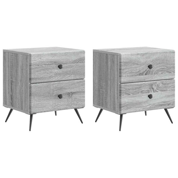 Armario de Noche 2 pcs Gris Sonoma 43 x 345 x 475 cm Gris sonoma 895458