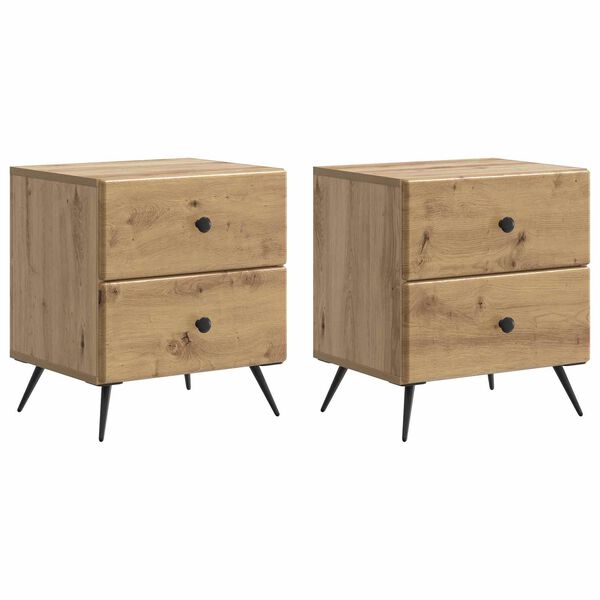 Armario de Noche 2 pcs Roble Artesanal 43 x 345 x 475 cm Roble artesanal 895464