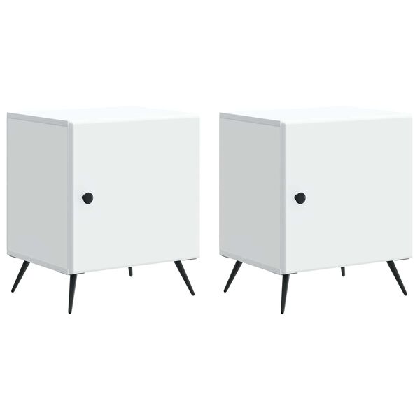 Armario de Noche 2 pcs 43 x 345 x 50 cm Madera de Ingeniería White 895486