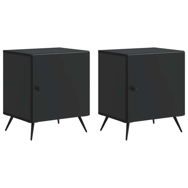 Armario de Noche 2 pcs Negro 43 x 345 x 50 cm Negro 895488