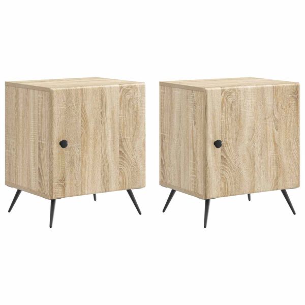 Armario de Noche 2 pcs Roble Sonoma 43 x 345 x 50 cm Madera reciclada 895490