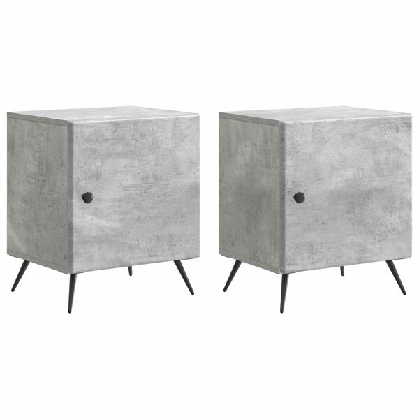 Armario de Noche 2 pcs Gris Hormigón 43 x 345 x 50 cm Gris hormigón 895492