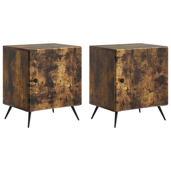 Armario de Noche 2 pcs Roble Ahumado 43 x 345 x 50 cm Roble ahumado 895496