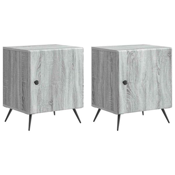 Armario de Noche 2 pcs Gris Sonoma 43 x 345 x 50 cm Gris sonoma 895498