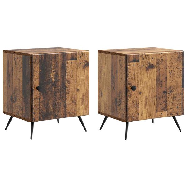 Armario de Noche 2 pcs Madera envejecida 43 x 345 x 50 cm Madera envejecida 895502