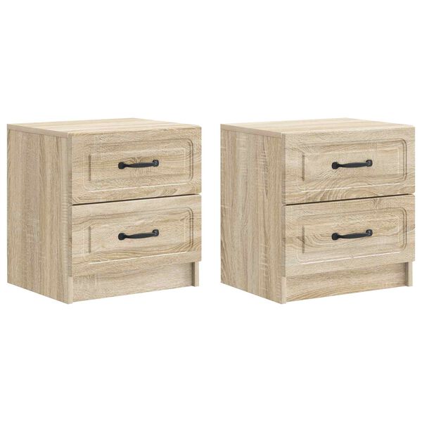 Armario de Noche 2 pcs Roble Sonoma 43 x 345 x 445 cm Madera reciclada 895680