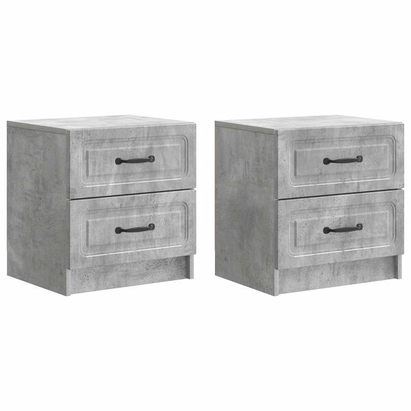 Armario de Noche 2 pcs Gris Hormigón 43 x 345 x 445 cm Gris hormigón 895682
