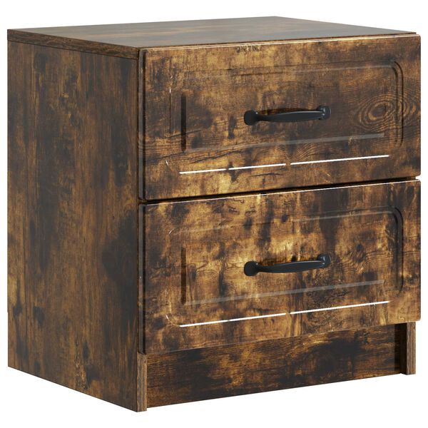 Armario de Noche con cajón Roble Ahumado 43 x 345 x 445 cm Roble ahumado 895685