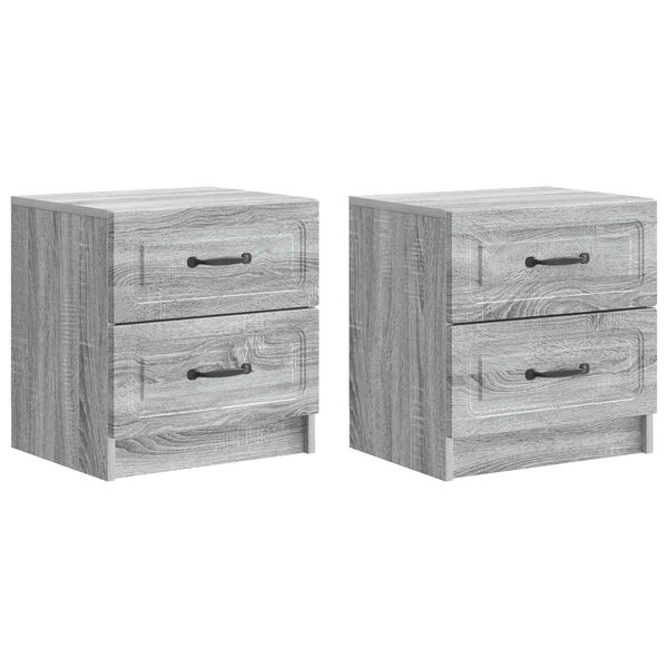 Armario de Noche 2 pcs Gris Sonoma 43 x 345 x 445 cm Gris sonoma 895688