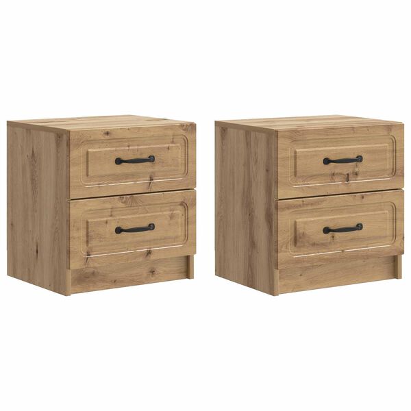 Armario de Noche 2 pcs Roble Artesanal 43 x 345 x 445 cm Roble artesanal 895694