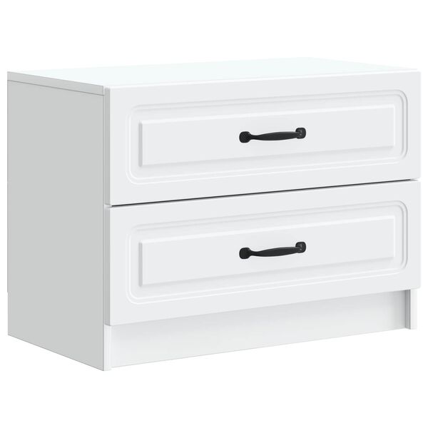 Armario de Noche 62 x 345 x 445 cm Madera de Ingeniería White 895695