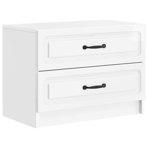 Armario de Noche con cajón Brillante 62 x 345 x 445 cm brillante 895699