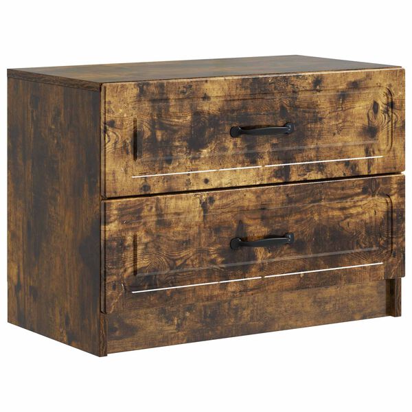 Armario de Noche con cajón Roble Ahumado 62 x 345 x 445 cm Roble ahumado 895700