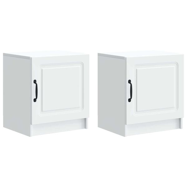 Armario de Noche 2 pcs 43 x 345 x 47 cm Madera de Ingeniería White