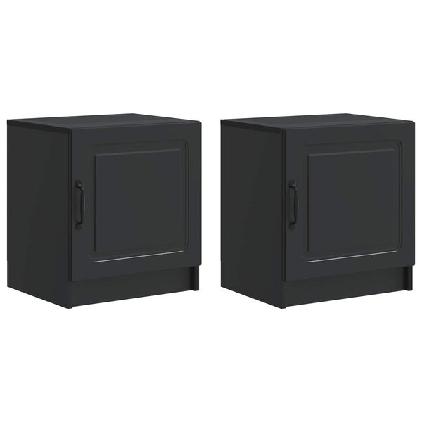Armario de Noche 2 pcs Negro 43 x 345 x 47 cm Negro