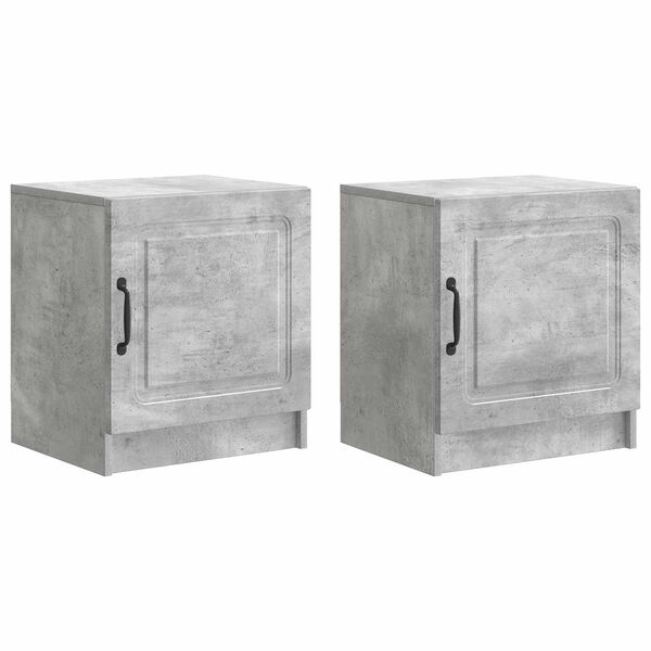 Armario de Noche 2 pcs Gris Hormigón 43 x 345 x 47 cm Gris hormigón