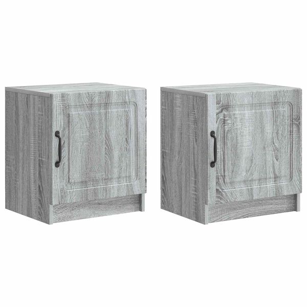 Armario de Noche 2 pcs Gris Sonoma 43 x 345 x 47 cm Gris sonoma