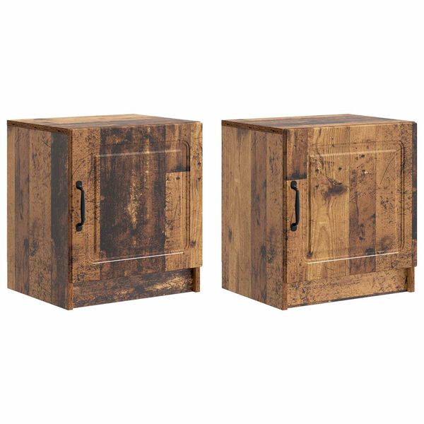 Armario de Noche 2 pcs Madera envejecida 43 x 345 x 47 cm Madera envejecida