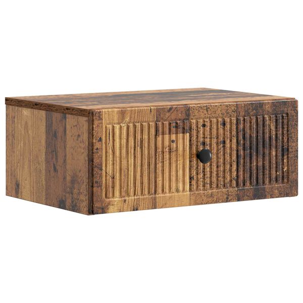 Armario de Noche con cajón Madera envejecida 49 x 345 x 20 cm Madera envejecida