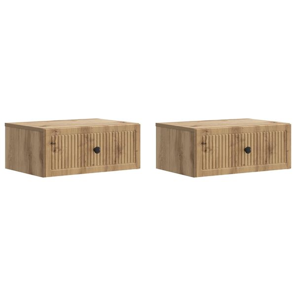 Armario de Noche 2 pcs Roble Artesanal 49 x 345 x 20 cm Roble artesanal