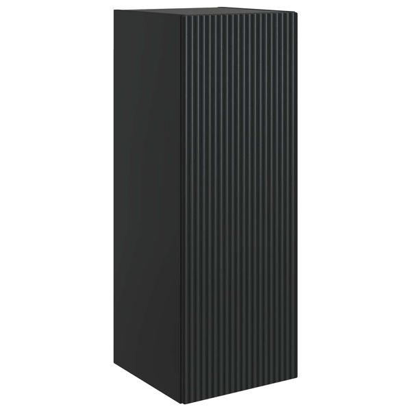Armario de pared Negro 33 x 345 x 90 cm Madera de ingeniería Negro 898416