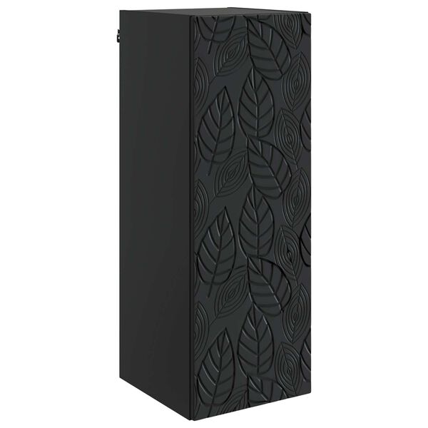 Armario de pared Negro 33 x 345 x 90 cm Madera de ingeniería Negro 898756