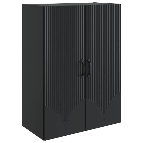 Armario de pared Negro 66 x 345 x 90 cm Madera de ingeniería Negro 898906