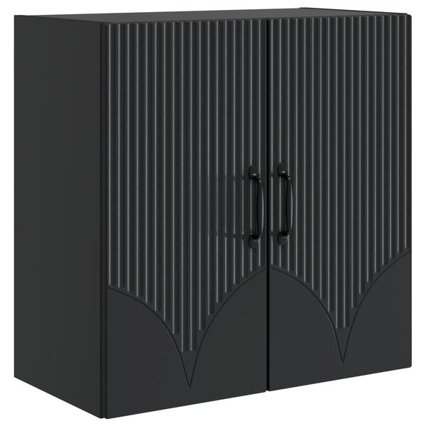 Armario de pared Negro 59 x 31 x 60 cm Madera de ingeniería Negro 898916