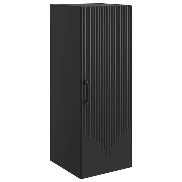 Armario de pared Negro 33 x 345 x 90 cm Madera de ingeniería Negro 898926