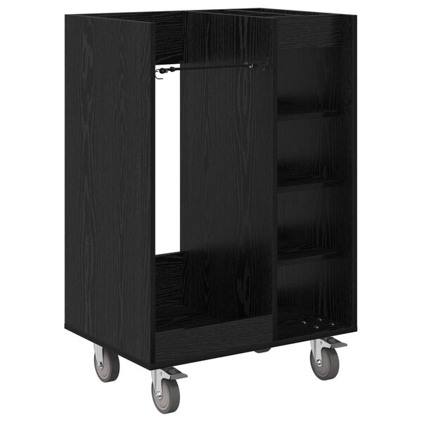 Armario de Golf con rueda Liso Roble Negro 65 x 45 x 98 cm Roble negro 65 x 45 x 98 cm