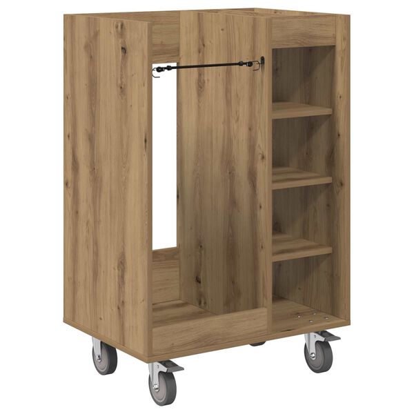 Armario de Golf con rueda Liso Roble artesanal 65 x 45 x 98 cm Roble artisan 65 x 45 x 98 cm