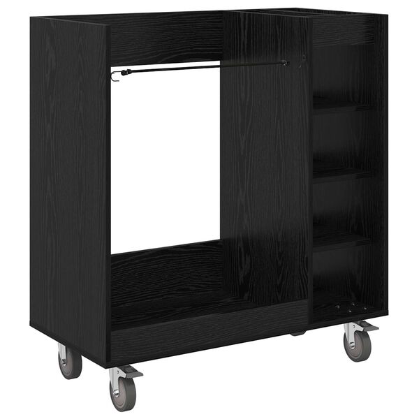Armario de Golf con rueda Liso Roble Negro 90 x 45 x 98 cm Roble negro 90 x 45 x 98 cm