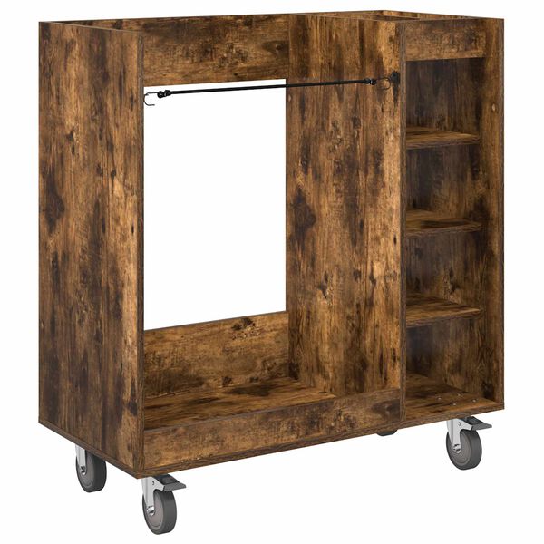 Armario de Golf con rueda Liso Roble ahumado 90 x 45 x 98 cm Roble ahumado 90 x 45 x 98 cm