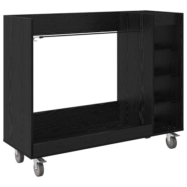Armario de Golf con rueda Liso Roble Negro 120 x 45 x 98 cm Roble negro 120 x 45 x 98 cm