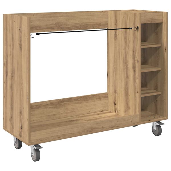 Armario de Golf con rueda Liso Roble artesanal 120 x 45 x 98 cm Roble artisan 120 x 45 x 98 cm