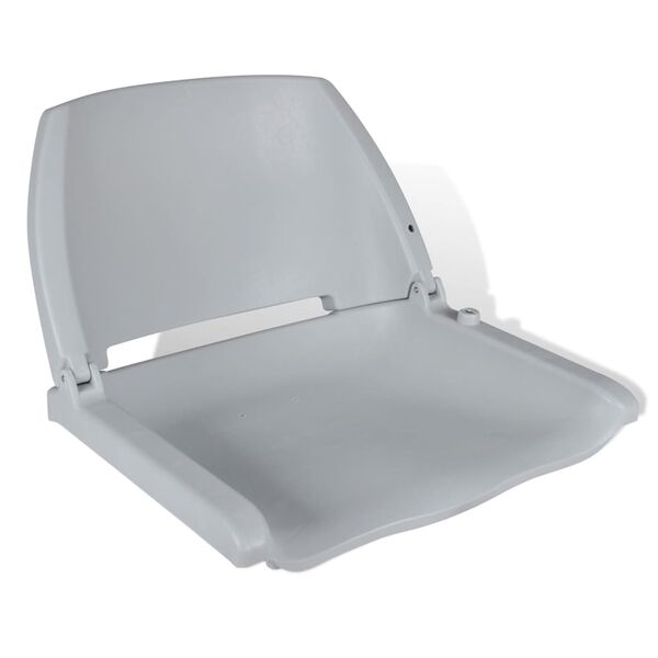 Asiento de barco con respaldo plegable sin cojín gris 48x51x41 cm Gris sin giro ni pedestal