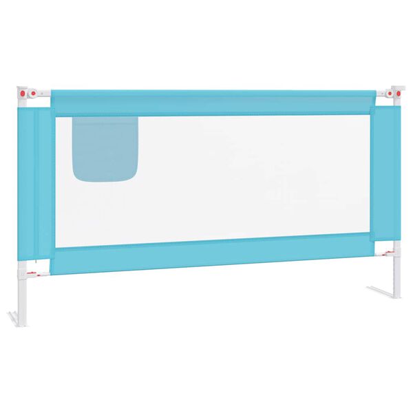 Barandilla de seguridad cama de niño azul tela 160×25 cm Azul 160 x 25 cm