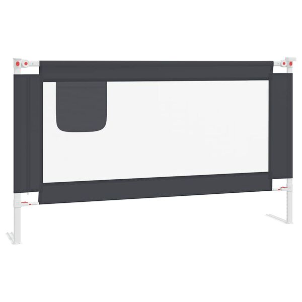 Barandilla de seguridad cama de niño gris oscuro tela 140×25 cm Gris oscuro 140 x 25 cm