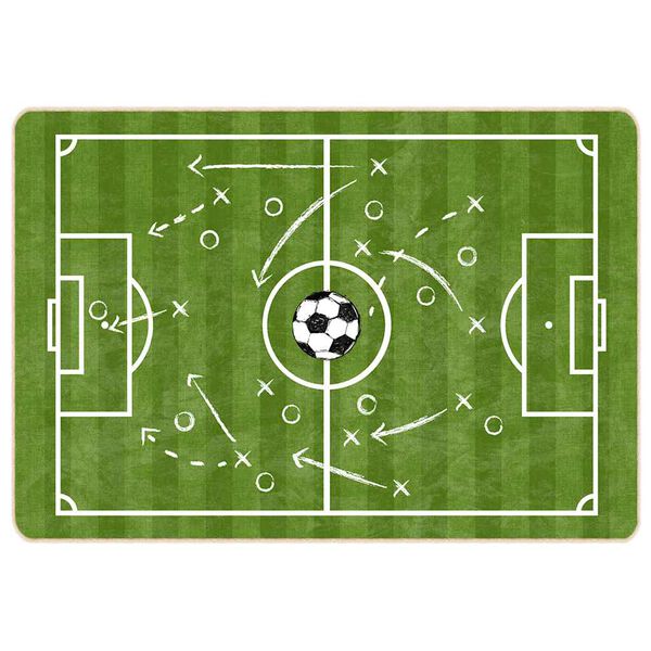 Alfombra niños lavable campo fútbol 160×230 cm Verde