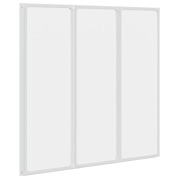 Mampara de ducha con 3 paneles plegables 117 x 120 cm Blanco 120 x 117 cm Esmerilado