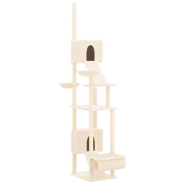 Árbol rascador para gatos de suelo a techo crema 277-303 cm Crema