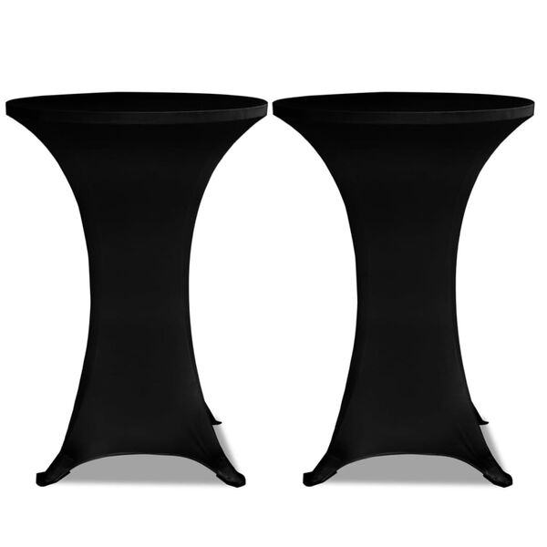 2 Manteles negros ajustados para mesa de pie – 60 cm diámetro Negro 60 cm