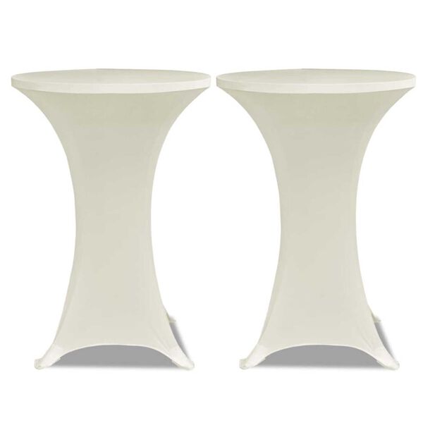 2 Manteles color crema ajustados para mesa de pie – 70 cm diámetro Crema 70 cm