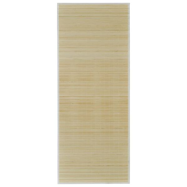 Alfombra rectangular de bambú natural 80 x 200 cm Beige 80 x 200 cm